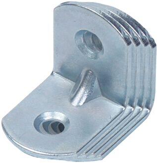 Hoekanker + Afgeronde Uiteinden Rib Reliëf 20x20x16mm 4st.