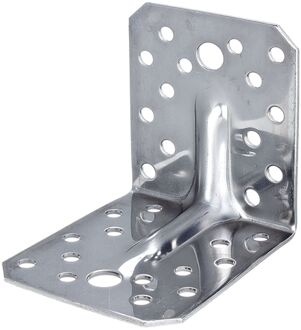 Hoekanker - Rvs Verzinkt Staal - Extra Sterk Met Rib - 105x105x90mm