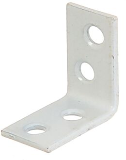 Hoekanker - Wit Geplastificeerd Staal - 25x25x14mm - 4 Stuks