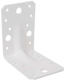 Hoekanker - Wit Geplastificeerd Verzinkt Staal - Extra Sterk - 90x90x65mm