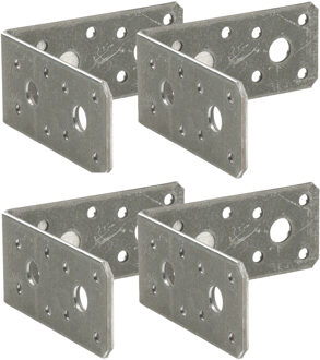 Hoekankers/stoelhoeken - 4x - verzinkt staal - breedte 4 cm - lengte 9 x 9 cm - Ijzerwaren