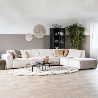 Hoekbank 'Amarillo' Rechts, Velvet, kleur Adore Naturel