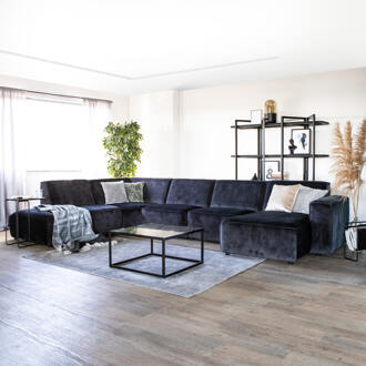 Hoekbank 'Amarillo' Velvet, kleur Adore Antraciet