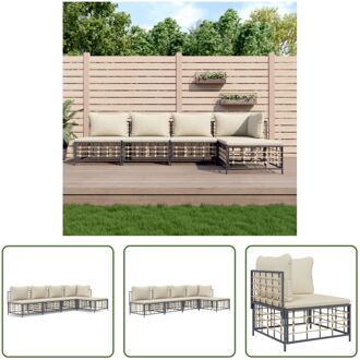 Hoekbank Antraciet - Poly Rattan - 72 x 72 x 66 cm - Weerbestendig Grijs