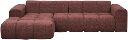 Hoekbank Beau Links - Raven - Wijn - Stof - Rood - 163x290x69.5 Cm