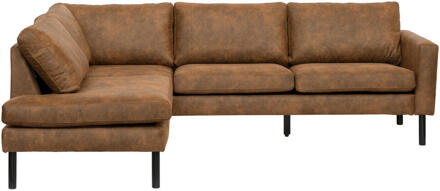 Hoekbank Collin Links - Cognac - Stof - Bruin - 195x247x81 Cm
