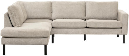 Hoekbank Collin Links - Stof - Crème - 195x247x81 Cm