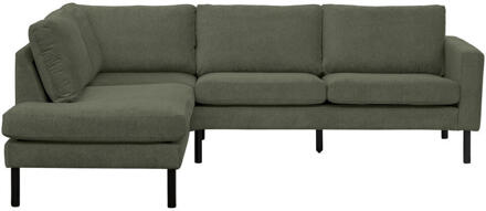 Hoekbank Collin Links - Stof - Groen - 195x247x81 Cm