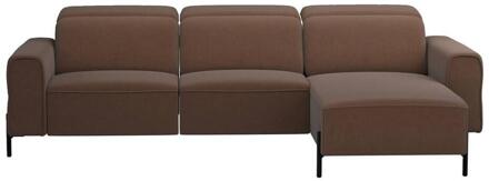 Hoekbank Dave Rechts - Elektrisch Verstelbaar - Billy Joe - Cognac - Stof - Bruin - 172x275x79 Cm