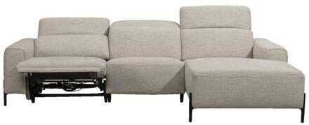 Hoekbank Dave Rechts - Elektrisch Verstelbaar - Licht - Stof - Grijs - 172x275x79 Cm