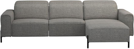 Hoekbank Dave Rechts - Elektrisch Verstelbaar - Pure - Stof - Grijs - 172x275x79 Cm