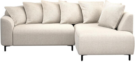 Hoekbank Elsa Rechts - Eden - Stof - Beige - 204x243x84 Cm