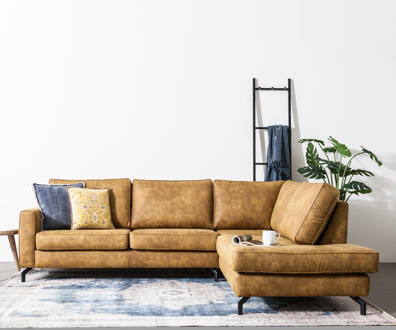 Hoekbank 'Isabella' Rechts, kleur Mosterd