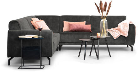 Hoekbank 'Jill' Velvet, kleur antraciet