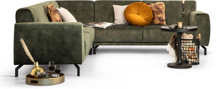 Hoekbank 'Jill' Velvet, kleur groen