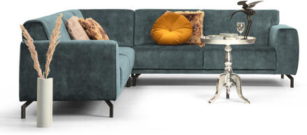 Hoekbank 'Jill' Velvet, kleur petrol