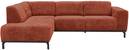 Hoekbank Lola Links - Terracotta - Stof - Bruin#Rood - 191x259x78 Cm