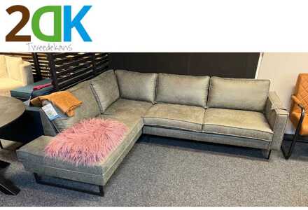 Hoekbank / Loungebank Stuart | Links | Lederlook Missouri antraciet 09 | 1,97 x 2,48 mtr