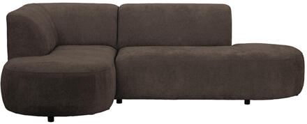 Hoekbank Luna Links - Rebel - Stof - Bruin - 170x260x80 Cm