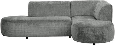 Hoekbank Luna Rechts - Cremona - Stof - Grijs - 170x260x80 Cm
