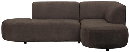 Hoekbank Luna Rechts - Rebel - Stof - Bruin - 170x260x80 Cm