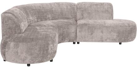 Hoekbank Luna Rond - Cremona - Stof - Beige - 260x260x80 Cm