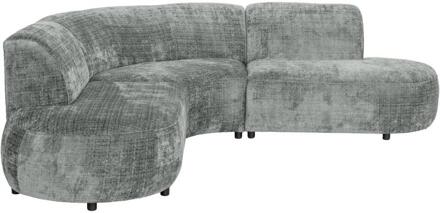 Hoekbank Luna Rond - Cremona - Stof - Grijs - 260x260x80 Cm