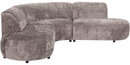 Hoekbank Luna Rond - Cremona - Stof - Taupe - 260x260x80 Cm