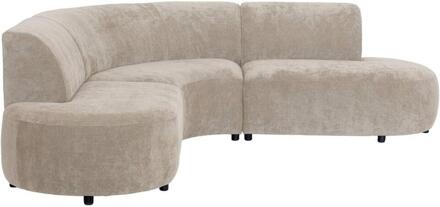 Hoekbank Luna Rond - Rebel - Stof - Beige - 260x260x80 Cm