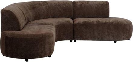 Hoekbank Luna Rond - Rebel - Stof - Bruin - 260x260x80 Cm