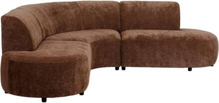 Hoekbank Luna Rond - Rebel - Terracotta - Stof - Bruin - 260x260x80 Cm