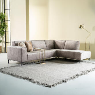 Hoekbank 'Michelle' Rechts, Velvet, kleur Lever