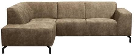 Hoekbank Noud Links - Stof - Taupe - 255x80x175 Cm