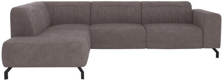 Hoekbank Otis Links - Rook - Microleer - Grijs - 210x276x77 Cm