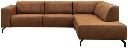Hoekbank Otis Rechts - Kastanje - Microleer - Bruin - 210x276x77 Cm