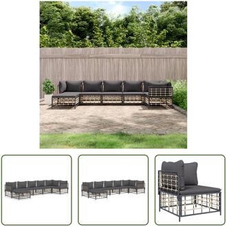 Hoekbank Poly Rattan - Antraciet - 72x72x66 cm - Weerbestendig - Stevig Frame Grijs