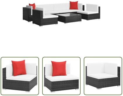 Hoekbank Rattan Lounge Set - 70x70x54 cm - Zwart - PE Rattan