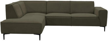 Hoekbank Romy Links - Stof - Groen - 191x258x80 Cm