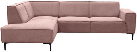 Hoekbank Romy Links - Stof - Roze - 191x258x80 Cm