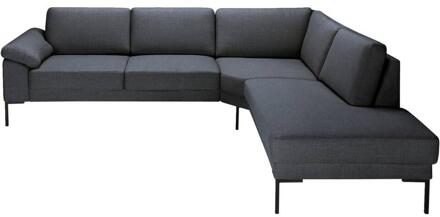 Hoekbank Tom Rechts - Basel - Antraciet - Stof - Grijs - 237x279x84 Cm