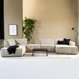 Hoekbank 'Tori' Links, 404cm, kleur Beige