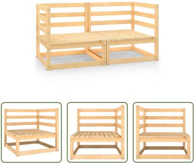 Hoekbank - Tuinhoekbank - Massief grenenhout - 70 x 70 x 67 cm - Modulair ontwerp Bruin