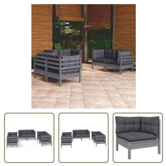 Hoekbank Tuinset - 63.5 x 63.5 x 62.5 cm - Grijs - Massief grenenhout