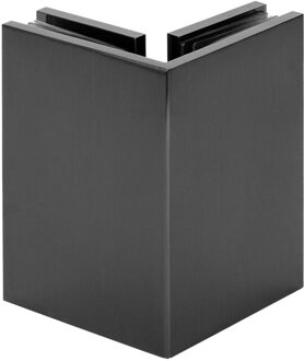 Hoekbevestiging 2 stuks PVD gunmetal geborsteld Wit Chroom