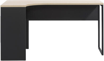 Hoekbureau Hannover - Zwart/eikenkleur - 76,8x145x81 Cm - Spaanplaat - Beige#Zwart