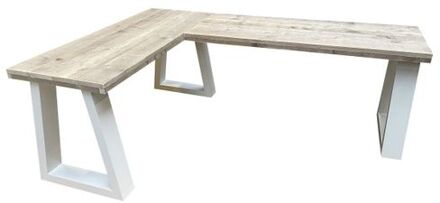 Hoekbureau - Memphis - Industrial wood - hout - 180/160 180/160 Hout - Werkbureau