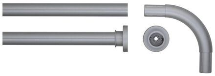 Hoekdouchegordijnstang 90x90 cm matgrijs