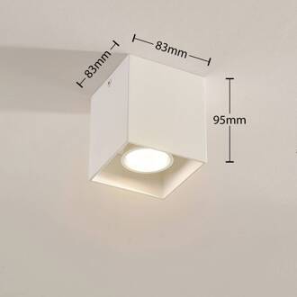 Hoekig opbouw-downlight Carson in wit Met deze lamp kan u eigenlijk grijs