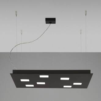 Hoekige LED hanglamp Quarter, zwart wit