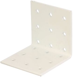 Hoekkoppelplaat Verzinkt Kunststof Coating Wit 60x60x60mm